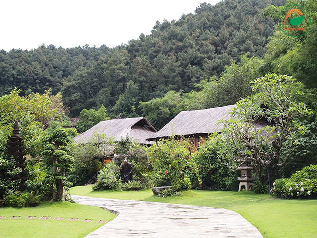 Không gian xanh thanh tịnh tại chùa Địa Tạng Phi Lai Tự