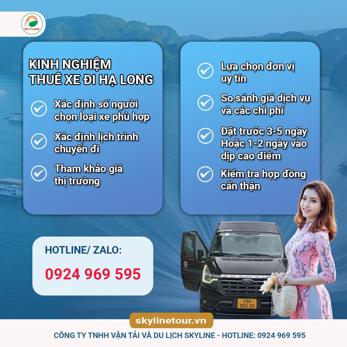 Kinh nghiệm thuê xe đi Hạ Long - Skyline